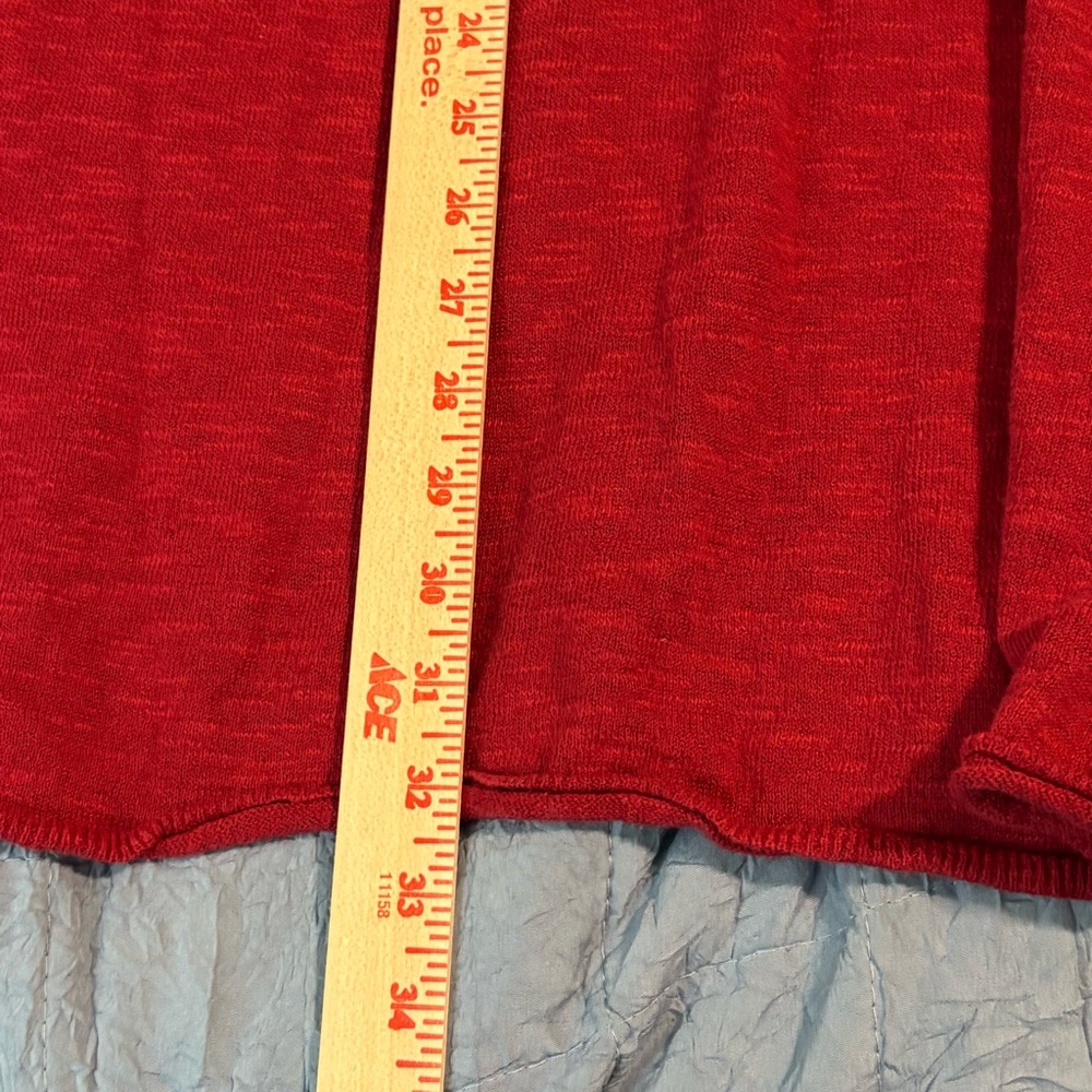 Eileen Fisher Linen Cotton Red Open Cardigan - Size XL Organic Cranberry Red - Picture 7 of 9